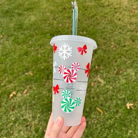 Mickey and Minnie gingerbread Christmas Starbucks reusable venti cold cup - Picture 4 of 4